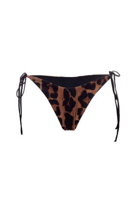 V bikini briefs with ties, "Leopard Natural" print
