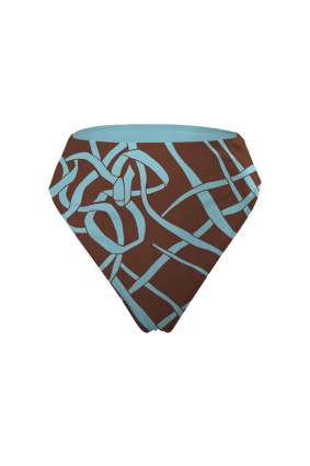 High leg bikini briefs with "Chocolate" print