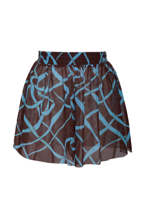 Shorts, mesh, Chocolate  print