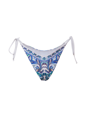 V bikini briefs with ties, "Porto" print