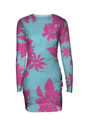 Dress mesh, "Lagoon" print