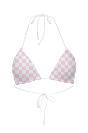 Triangle bikini top "Versailles Rose" print 