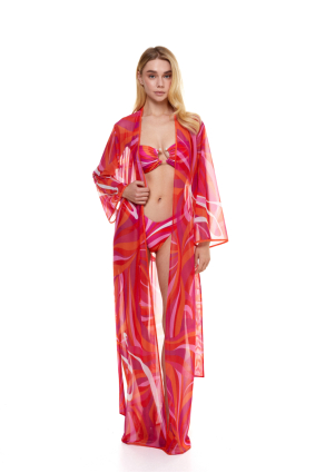 Mesh robe with "La Linia Viva"