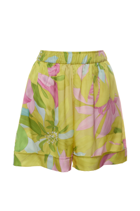 Women's shorts, Artificial Silk, "Flirt in Bloom" print