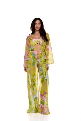 Mesh robe with "Flirt in Bloom"