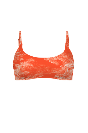 Stretch terry bikini top, "Savage Sunset" print