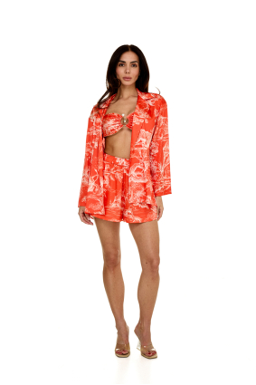 Shirt, Artificial Silk, "Savage Sunset" print
