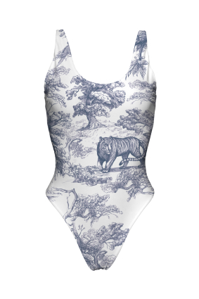 One-piece with print, tank top style, Savage Garden