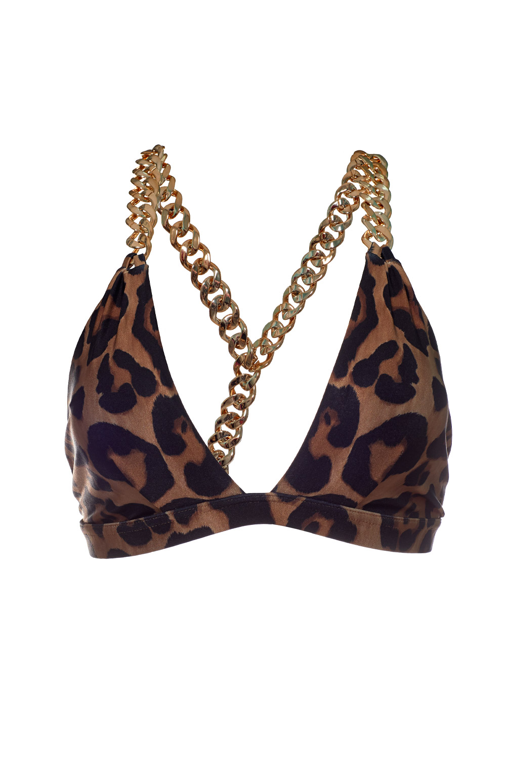 Top choker bikini "Leopard Natural" print