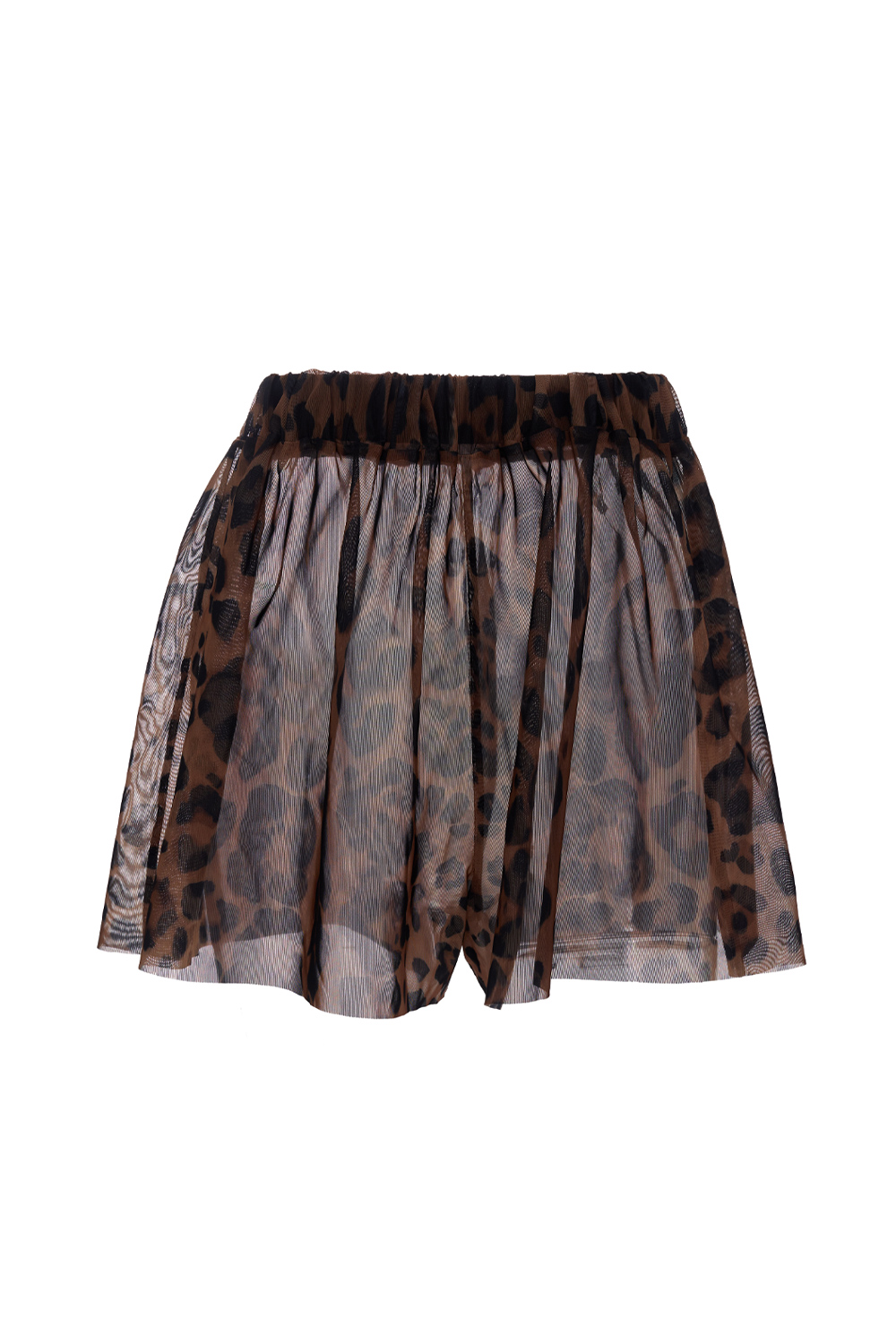 Shorts, mesh, "Leopard Natural" print 